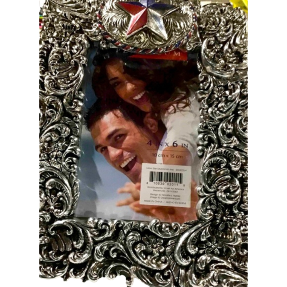 PENDULUM Lone Star Silver Metal USA Picture Frame 4x6 NWT